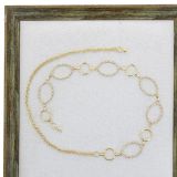 Ceinture chaîne pendantes à strass et ovale pour femme , ADOLPHE