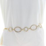 Woman's Lady Fashion Metal Chain Style Belt with strass, ESTELA