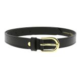 Women genuine Italian leather belt with golden Buckle, HACENA