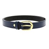 Women genuine Italian leather belt with golden Buckle, HACENA