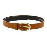 Women genuine Italian leather belt with golden Buckle, HACENA