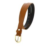 Women genuine Italian leather belt with golden Buckle, HACENA