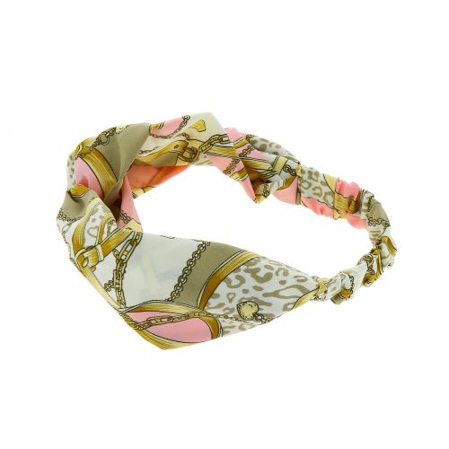 Damen Stirnband, Headband elastische Blume gedruckt KATI