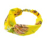 Damen Stirnband, Headband elastische Blume gedruckt KATI