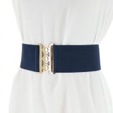 Ceinture femme élastique large à boucle 3 boutons, GLORIA Fabriqué en France