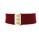 Ceinture femme élastique large à boucle 3 boutons, GLORIA Fabriqué en France