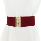 Ceinture femme élastique large à boucle 3 boutons, GLORIA Fabriqué en France