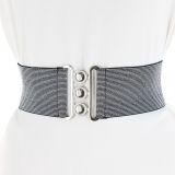 Ceinture femme élastique large à boucle 3 boutons, GLORIA Fabriqué en France