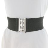 Ceinture femme élastique large à boucle 3 boutons, GLORIA Fabriqué en France