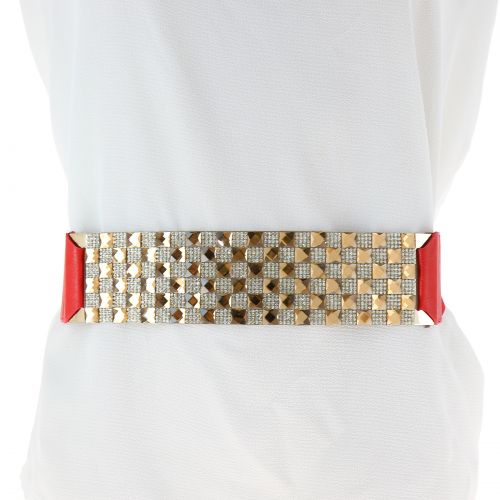 Ceinture élastique large à strass VERA