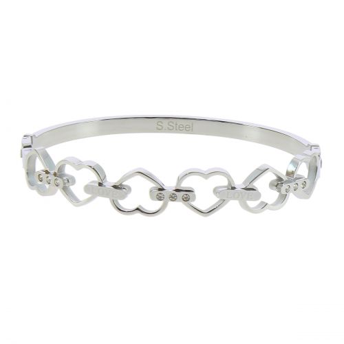 Bracelet Acier inoxydable femme Coeur à strass de Zirconium, BENNIE