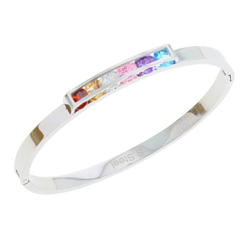 Bracciale in acciaio inossidabile da donna con strass in zirconio DORIS