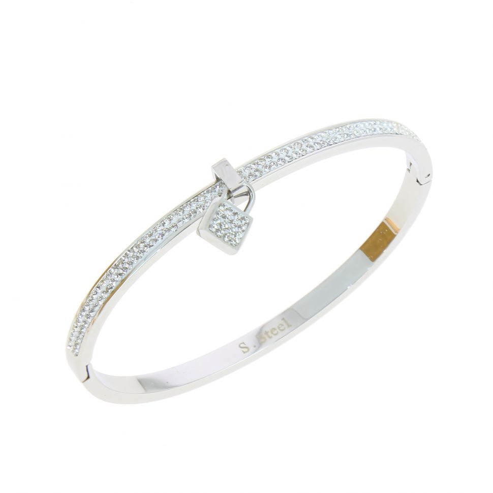 Bracciale in acciaio inossidabile da donna con strass in zirconio CHIA