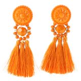 Hanging fringed tassel earrings, MELINA