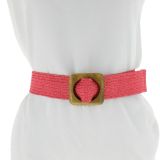 Ceinture femme élastique tressé avec boucle en Bois, Fabriqué en France, CHARLOTTE