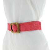 Ceinture femme élastique tressé avec boucle en Bois, Fabriqué en France, CHARLOTTE