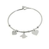 Bracelet Acier inoxydable femme à coeur et ange, CELYNA