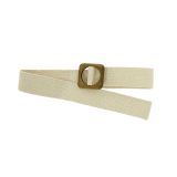 Ceinture femme élastique tressé avec boucle en Bois, Fabriqué en France, CHARLOTTE