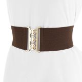 Ceinture femme élastique large à boucle 3 boutons, GLORIA Fabriqué en France