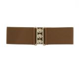 Ceinture femme élastique large à boucle 3 boutons, GLORIA Fabriqué en France