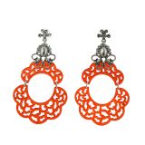 Boucles d'oreilles acrylique, 5645 ROUGE