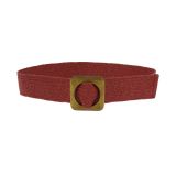 Braided Elastic Waist Belt with Wooden Buckle, Made in France, CHARLOTTE