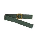 Braided Elastic Waist Belt with Wooden Buckle, Made in France, CHARLOTTE