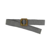 Braided Elastic Waist Belt with Wooden Buckle, Made in France, CHARLOTTE