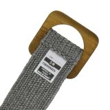 Ceinture femme élastique tressé avec boucle en Bois, Fabriqué en France, CHARLOTTE