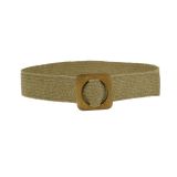 Braided Elastic Waist Belt with Wooden Buckle, Made in France, CHARLOTTE