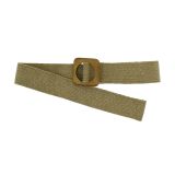 Ceinture femme élastique tressé avec boucle en Bois, Fabriqué en France, CHARLOTTE