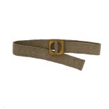 Braided Elastic Waist Belt with Wooden Buckle, Made in France, CHARLOTTE