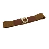 Ceinture élastique tressé à boucle argenté doré pour femme, VALERIA