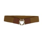 Ceinture élastique tressé à boucle argenté doré pour femme, VALERIA