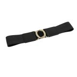 Wide Waist Elasticated Woman Belt, strass buckle, CARLA