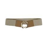 Ceinture élastique tressé à boucle argenté doré pour femme, VALERIA