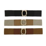 Ceinture élastique tressé à boucle argenté doré pour femme, VALERIA