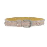 Ceinture femme doublé en cuir à strass et rivets, CAPUCINE