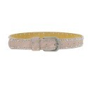 Ceinture Femme Fashiongen – Largeur 3,5 Cm, Cuir Doublé, Strass Et Rivets – Modèle Capucine, 100% Polyuréthane