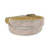 Ceinture femme doublé en cuir à strass et rivets, CAPUCINE