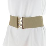 Ceinture femme élastique large à boucle 3 boutons, GLORIA Fabriqué en France