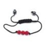 Bracelet AOH-78, Shamballa 3 strass Noir-Rouge Black (Red) - 1590-5738