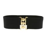 Ceinture femme élastique large à boucle 3 boutons, GLORIA Fabriqué en France