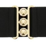 Ceinture femme élastique large à boucle 3 boutons, GLORIA Fabriqué en France