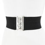 Ceinture femme élastique large à boucle 3 boutons, GLORIA Fabriqué en France