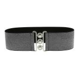 Ceinture femme élastique large à boucle 3 boutons, GLORIA Fabriqué en France