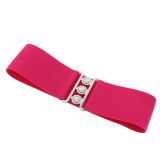 Ceinture femme élastique large à boucle 3 boutons, GLORIA Fabriqué en France