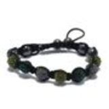 Bracelet shamballa 7 disco ball céramique, bicolore Vert-gris - 1745-5762