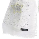 Echarpe femme douce imitation coton, strass et étoile, NUARA