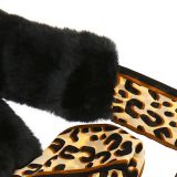 Bufanda de piel acrílica, leopardo, cuello de invierno CHANTAL